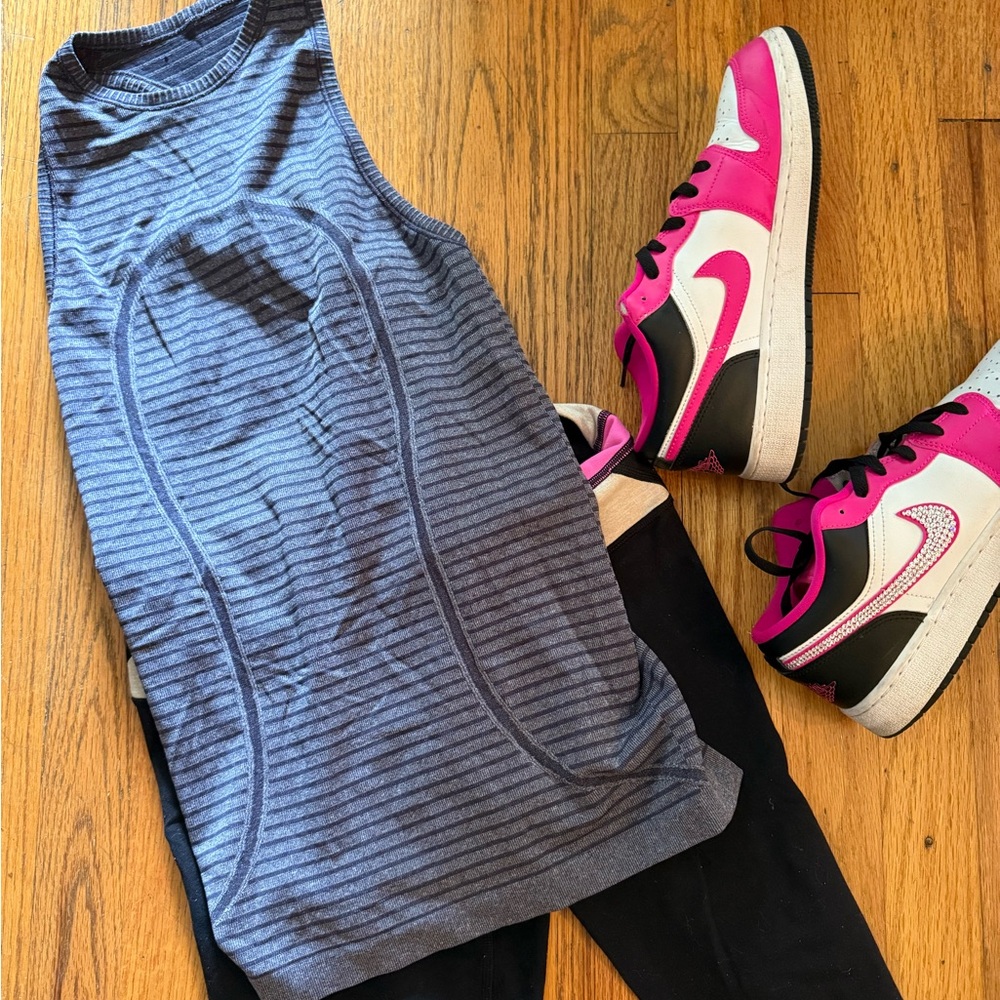 Lululemon Striped purple tank top